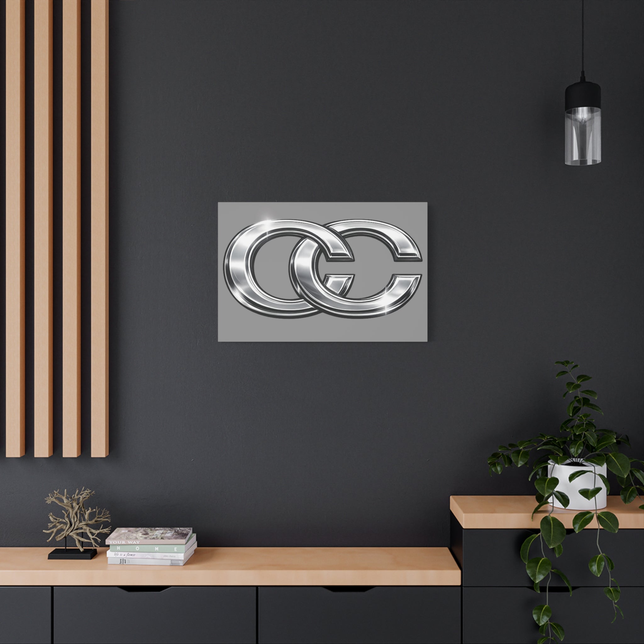 Automotive Canvas Wall Art – Chrome Logo Matte | JDM Car Decor
