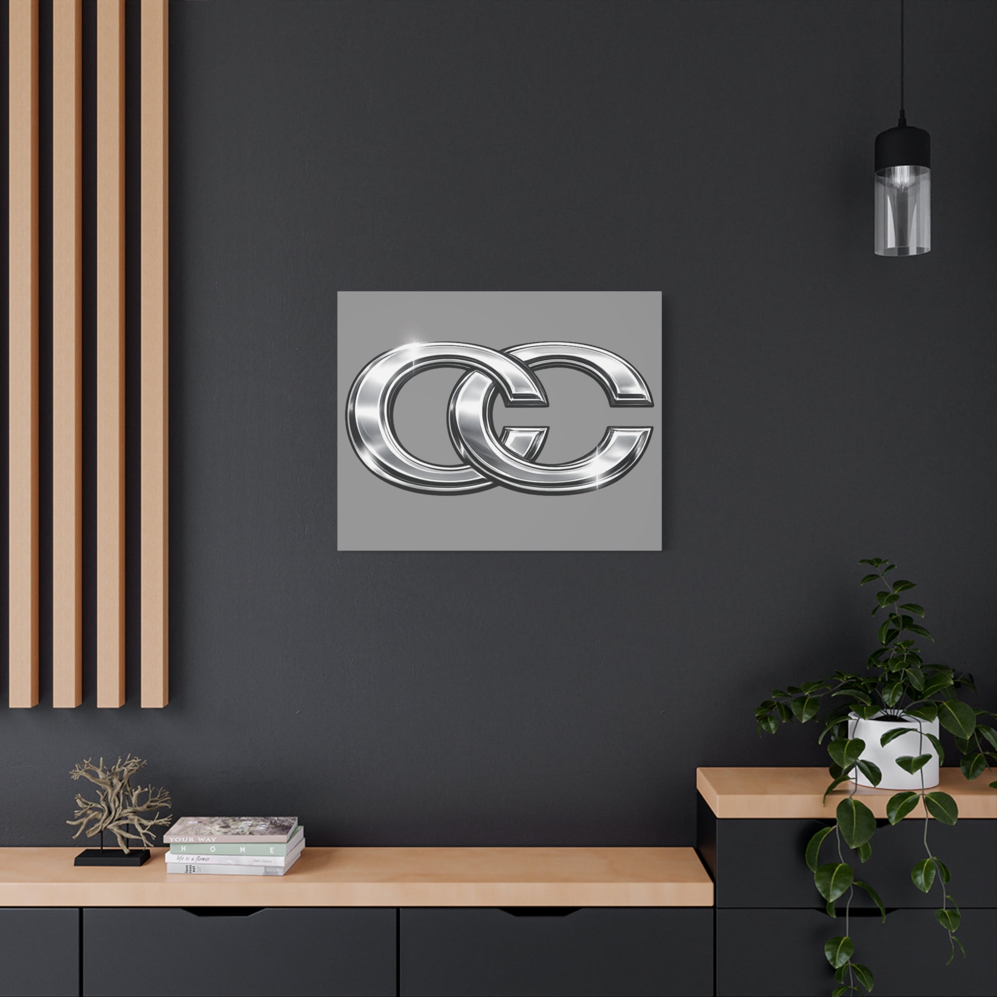 Automotive Canvas Wall Art – Chrome Logo Matte | JDM Car Decor