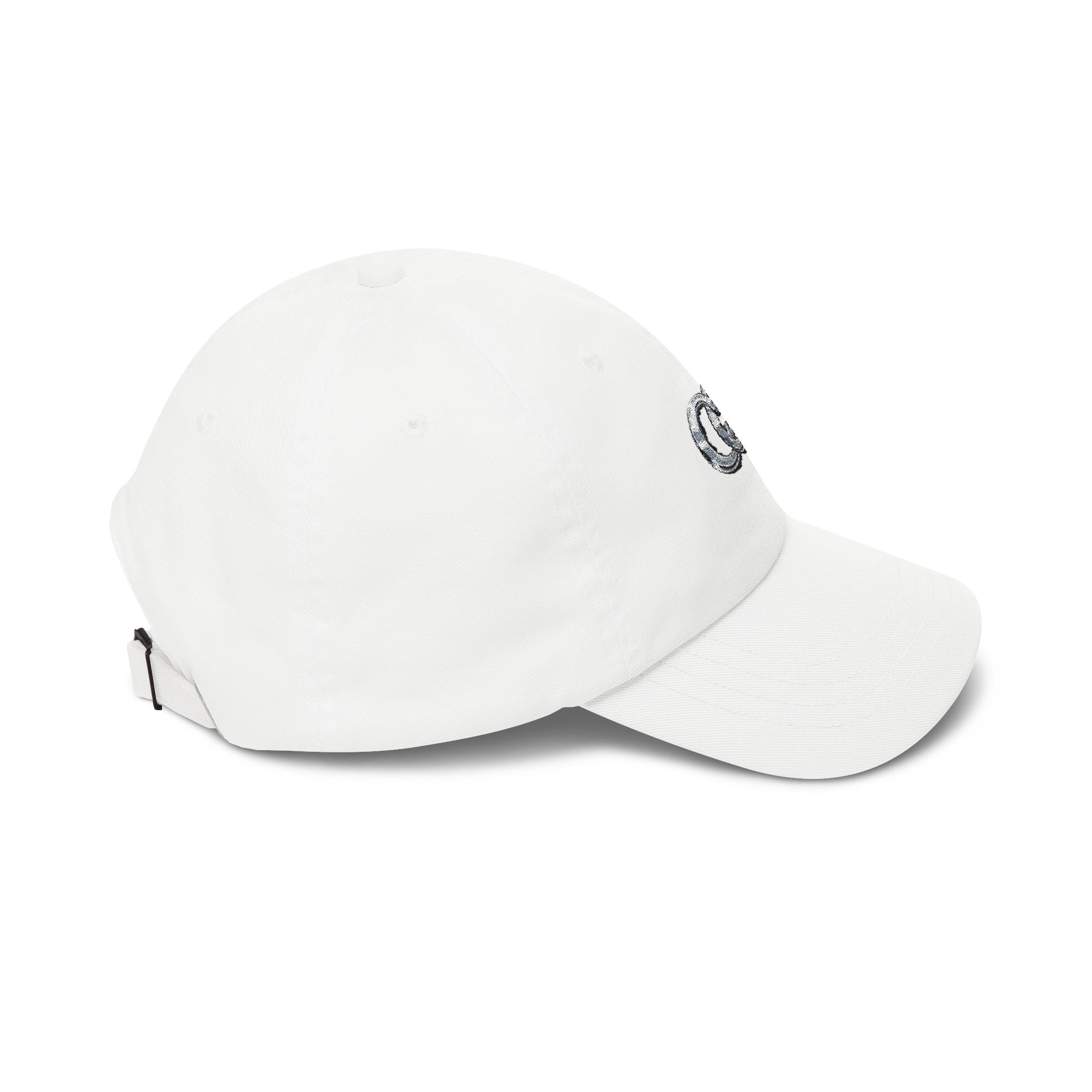 Embroidered Interlocking Rings Dad Cap — Classic White Casual Baseball Hat