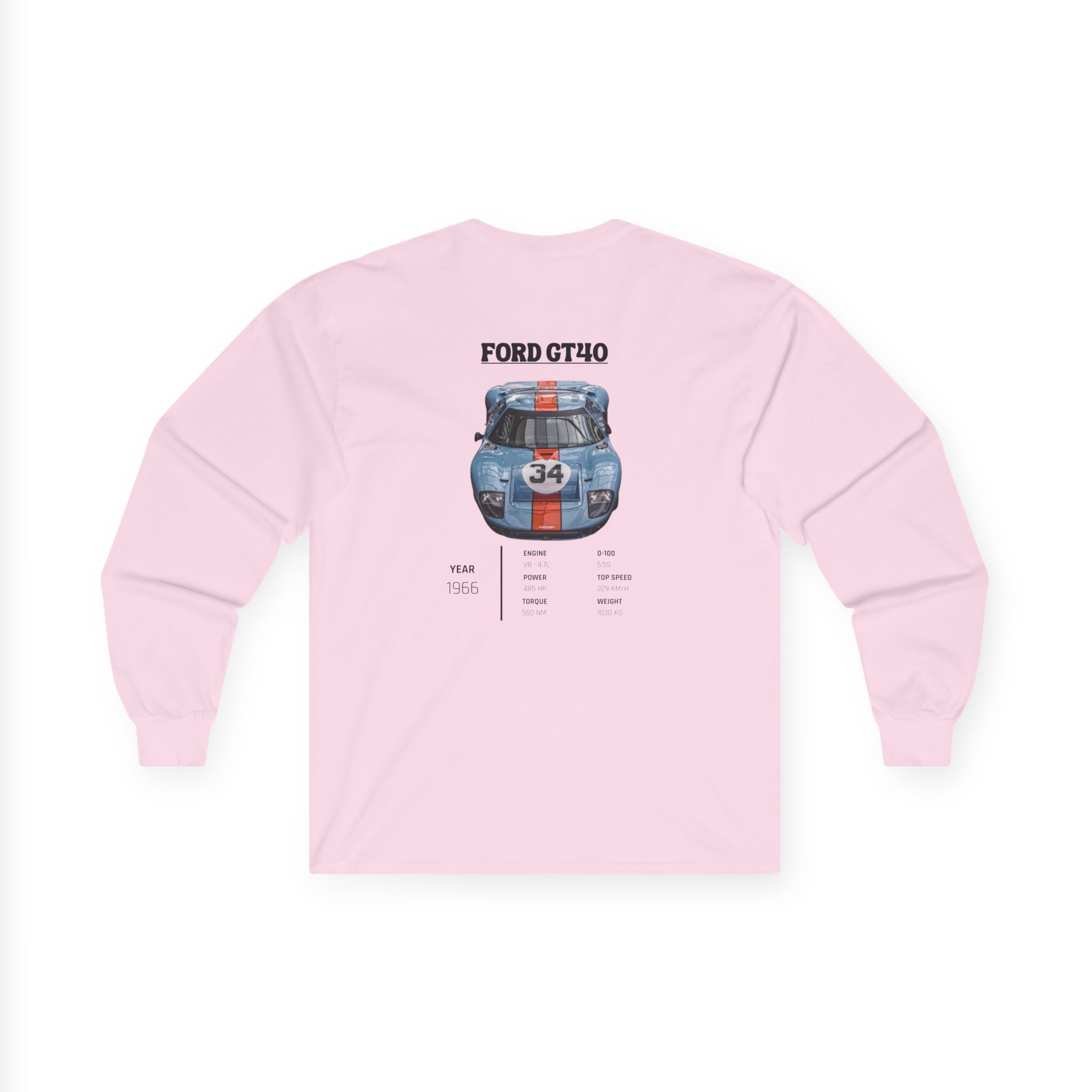 Long Sleeve Tee — Ford GT40 Racing Graphic (Number 34)