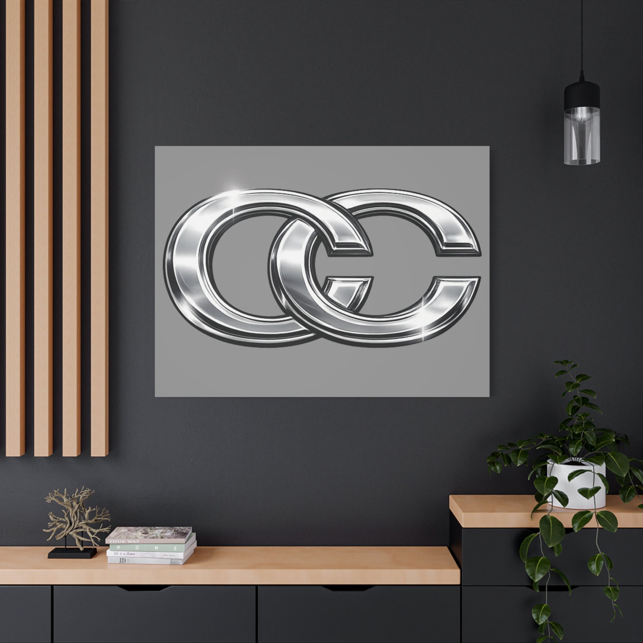 Automotive Canvas Wall Art – Chrome Logo Matte | JDM Car Decor
