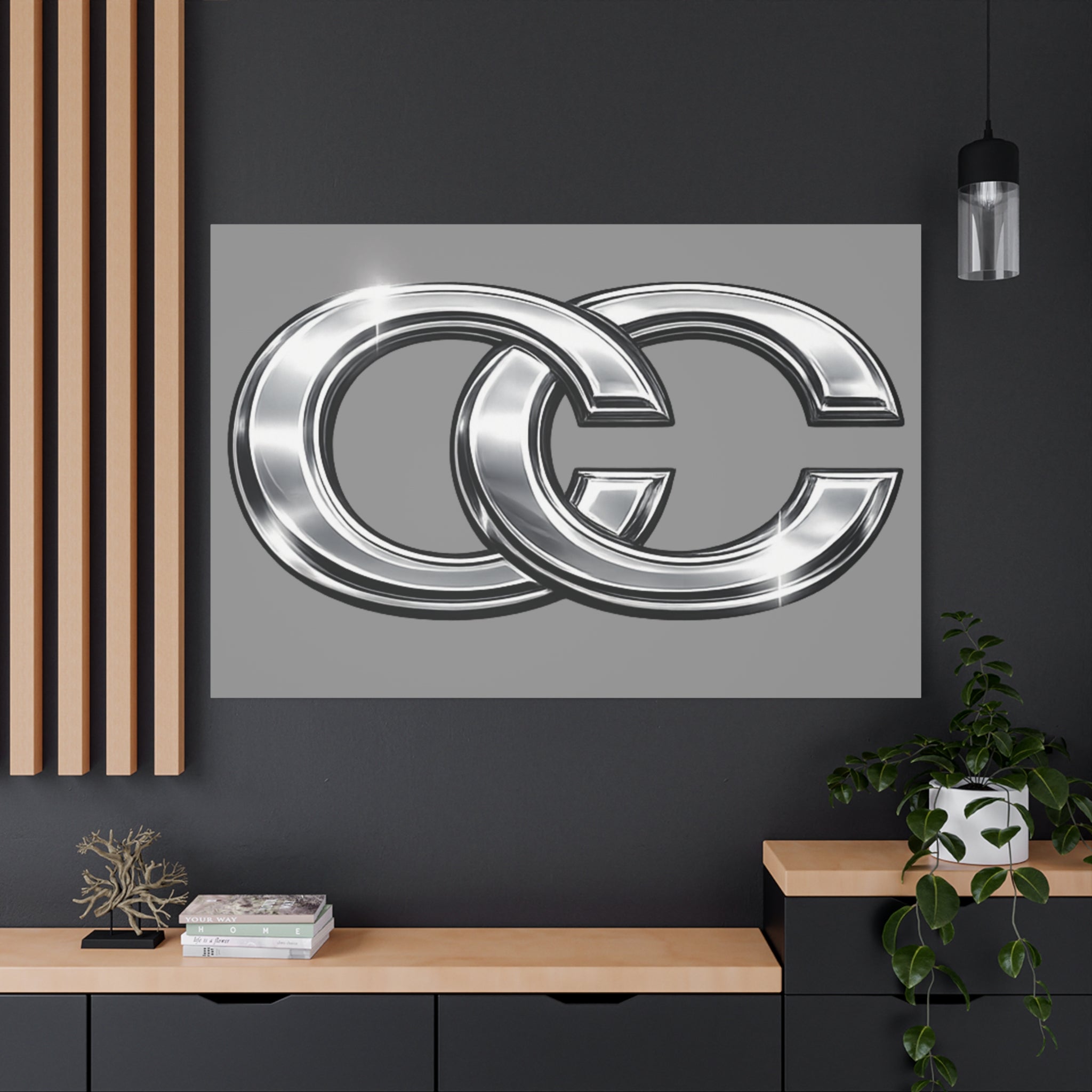 Automotive Canvas Wall Art – Chrome Logo Matte | JDM Car Decor