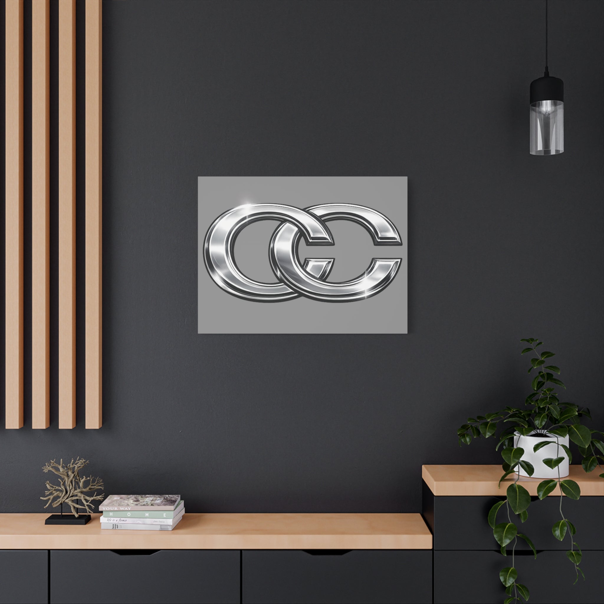 Automotive Canvas Wall Art – Chrome Logo Matte | JDM Car Decor