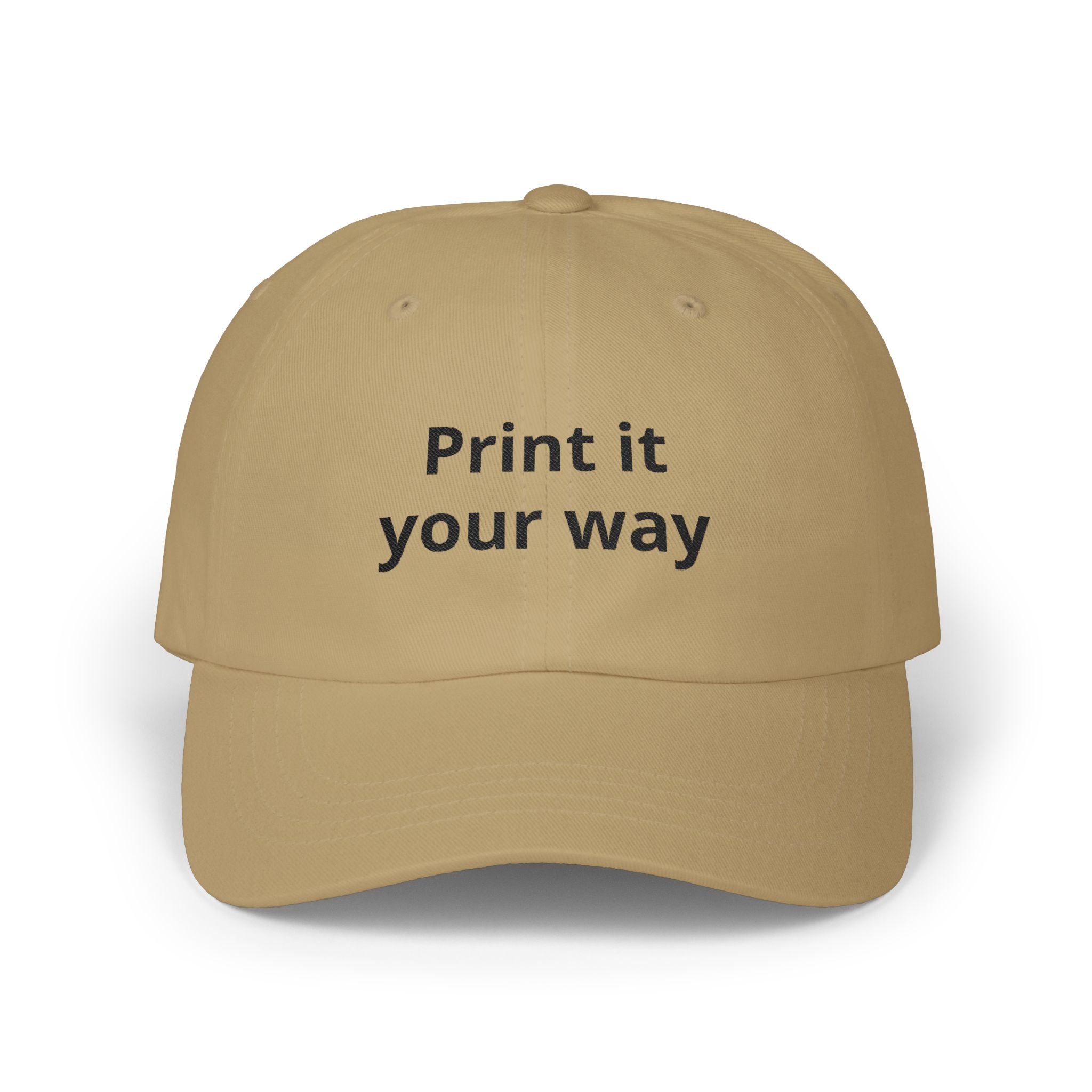 Customizable 'Print It Your Way' Dad Cap – Adjustable White Embroidered Baseball Hat