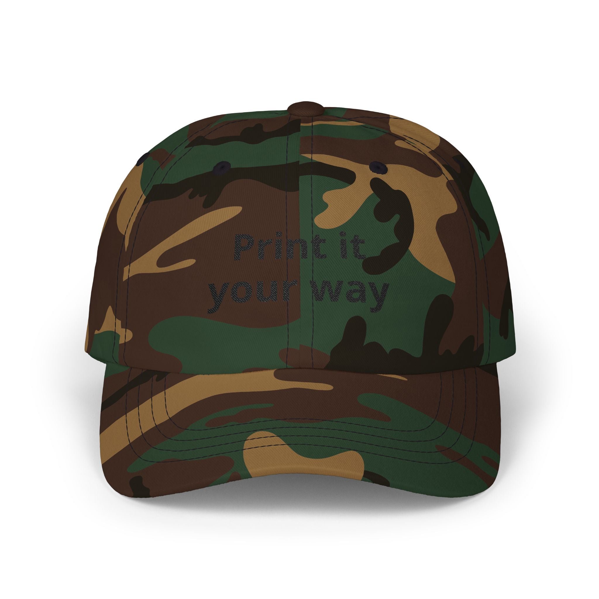 Customizable 'Print It Your Way' Dad Cap – Adjustable White Embroidered Baseball Hat