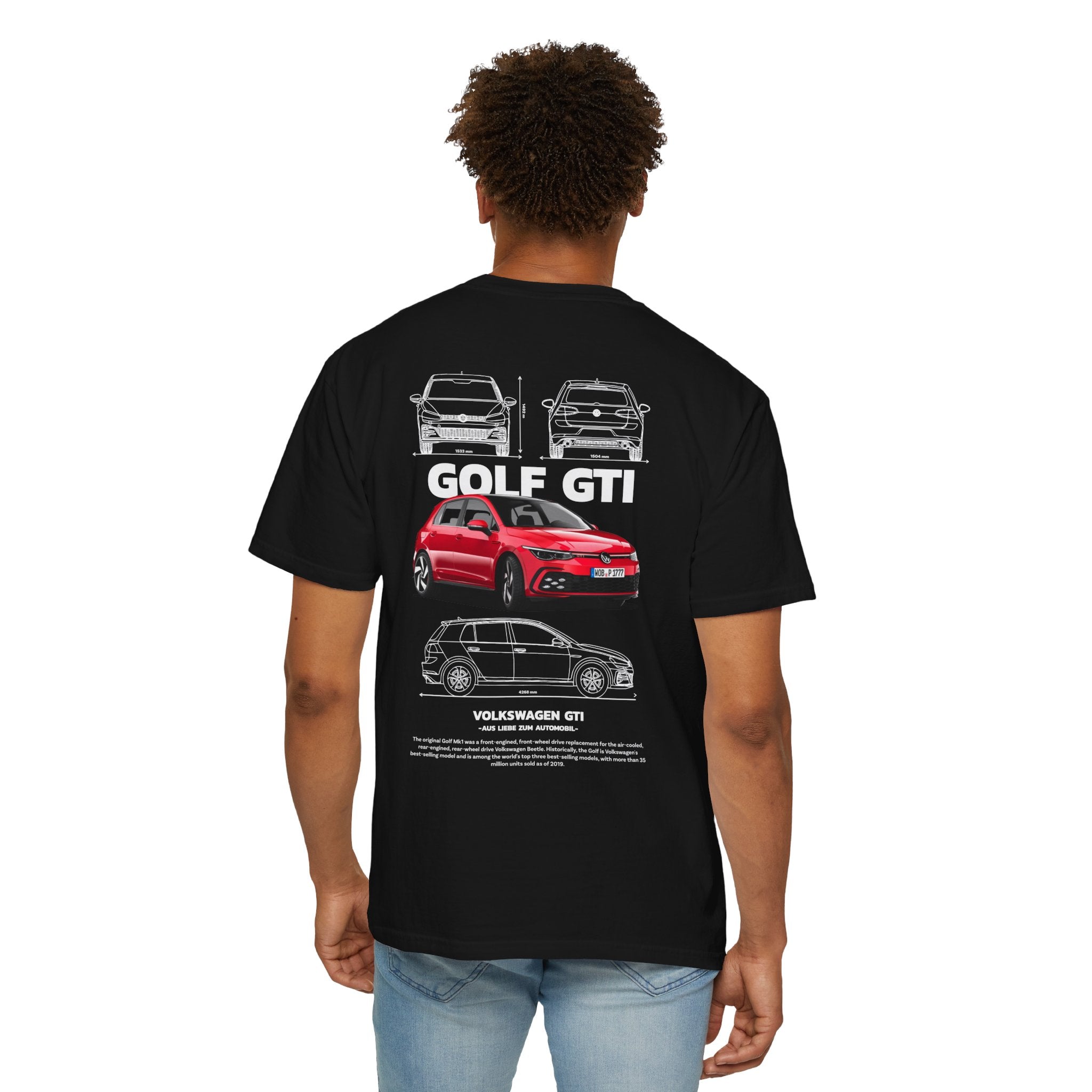Golf GTI Blueprint T‑Shirt — Volkswagen GTI Car Diagram Tee