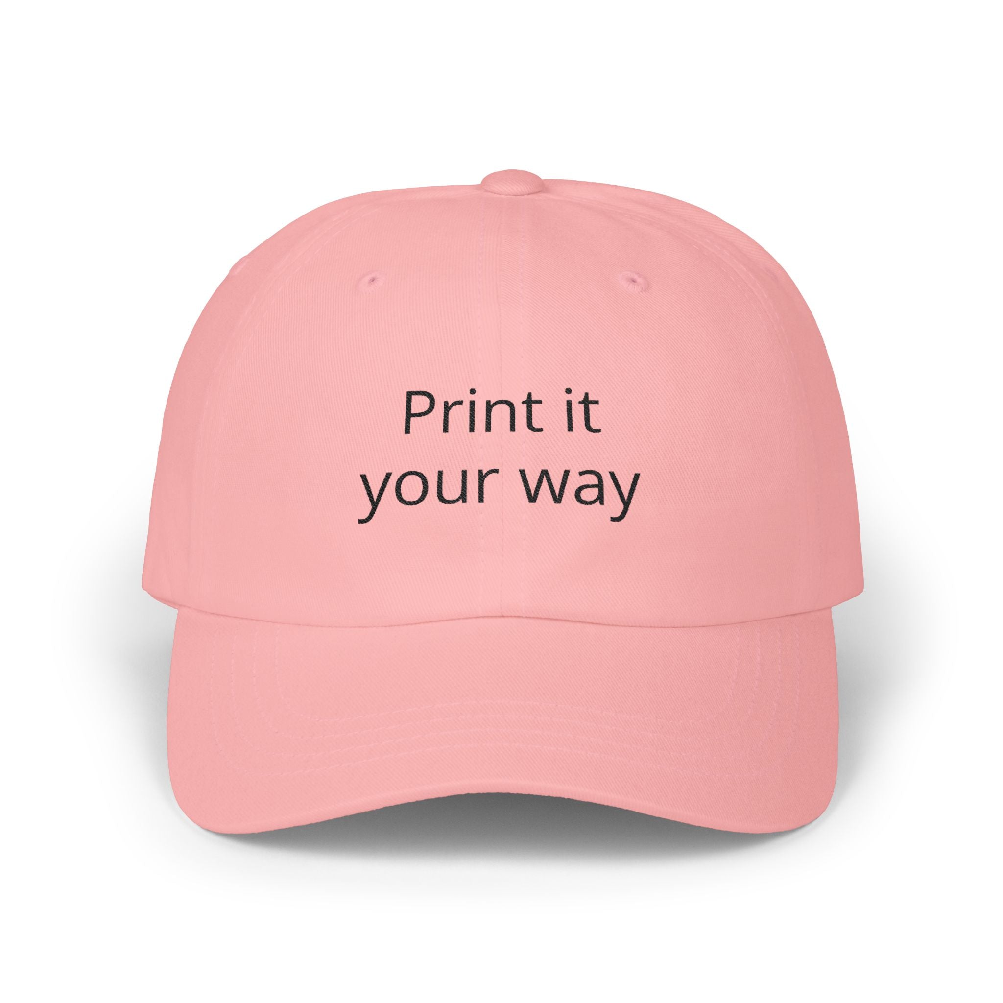 Customizable 'Print It Your Way' Dad Cap – Adjustable White Embroidered Baseball Hat