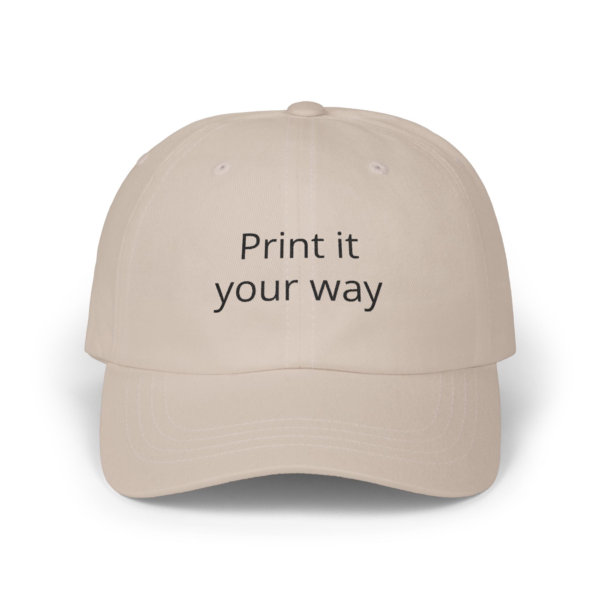Customizable 'Print It Your Way' Dad Cap – Adjustable White Embroidered Baseball Hat