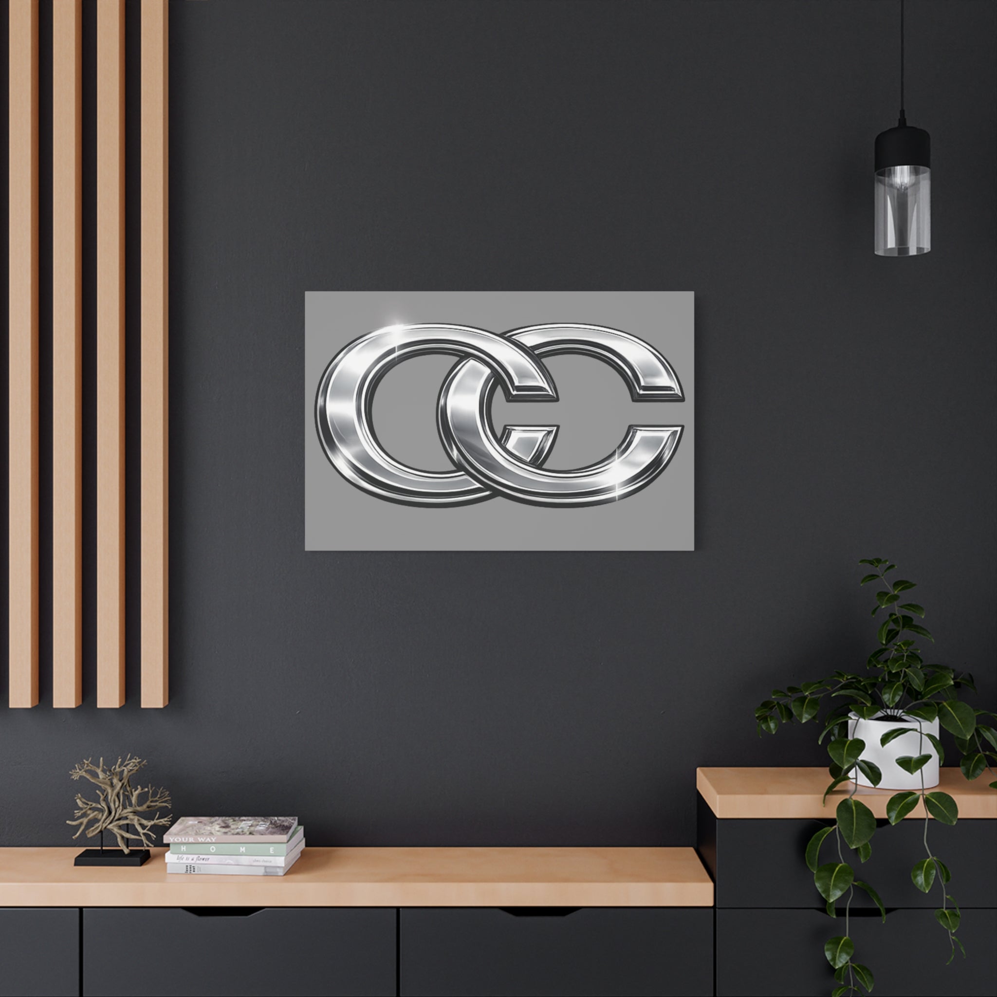 Automotive Canvas Wall Art – Chrome Logo Matte | JDM Car Decor