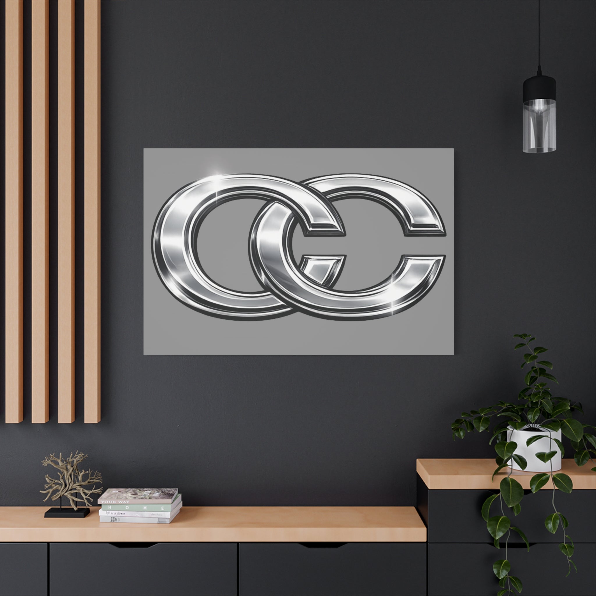 Automotive Canvas Wall Art – Chrome Logo Matte | JDM Car Decor