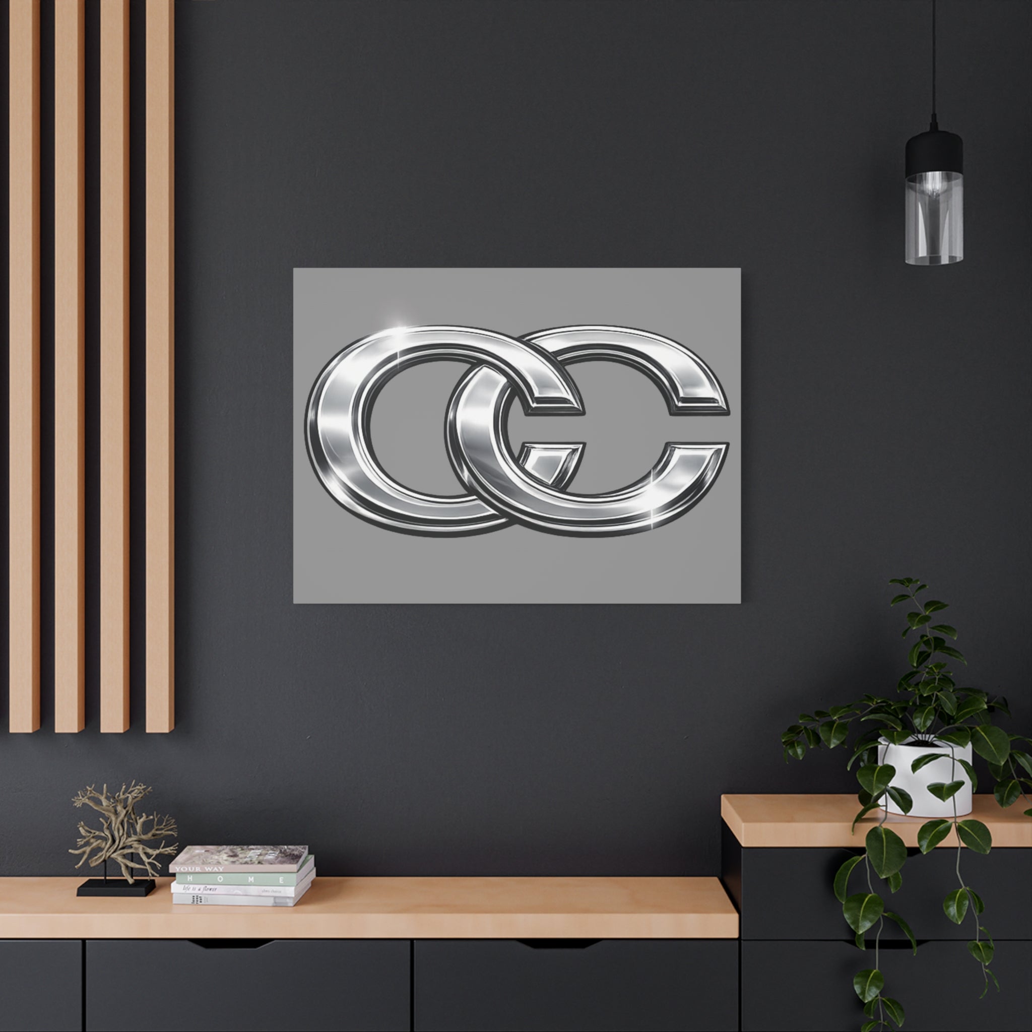 Automotive Canvas Wall Art – Chrome Logo Matte | JDM Car Decor